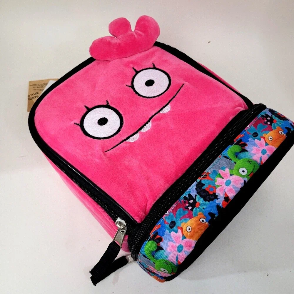 UglyDolls Kids Pink Insulated Lunch Box Dual Compartment Double Zip Lunch Bag‎